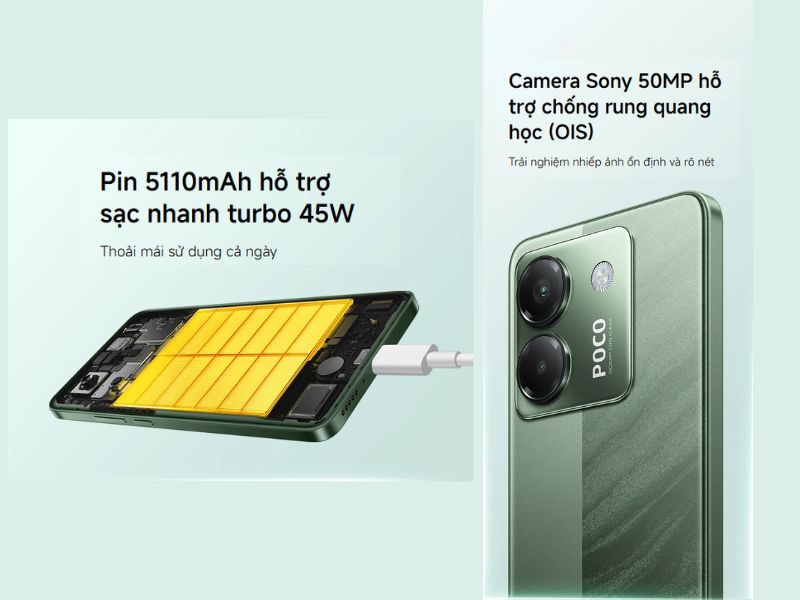 Pin hơn 5000mAh đáp ứng nhu cầu sử dụng cả ngày dài