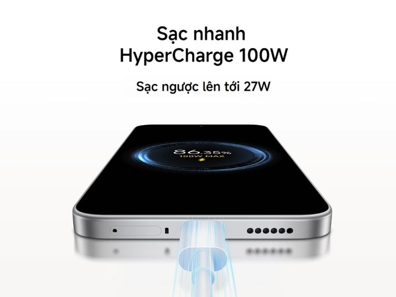Sạc nhanh 100W tiết kiệm thời gian chờ