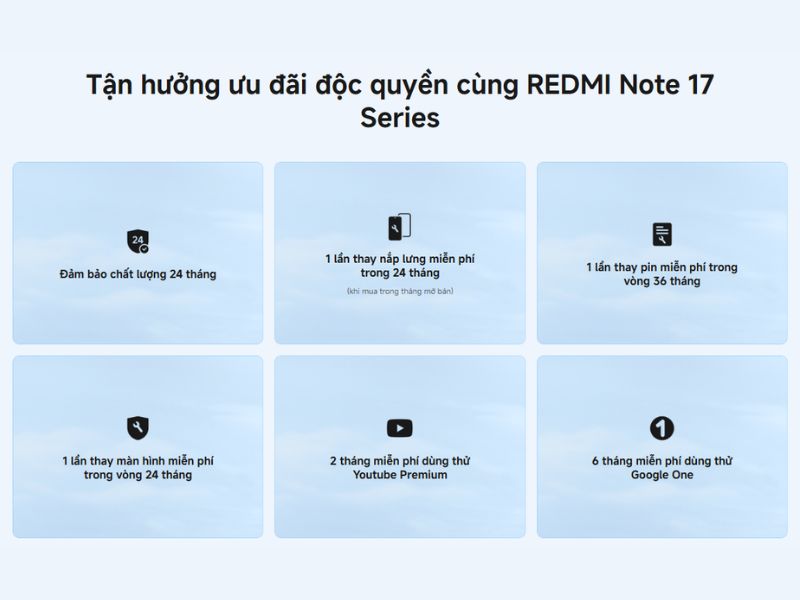Quà tặng khi mua Redmi Note 17 Series