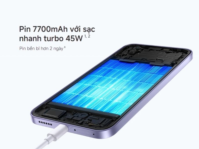 Sạc nhanh 45W trên Redmi Note 17 4G 