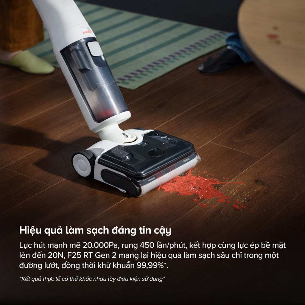 Lực hút 20000Pa và lực ép 20N trên Roborock F25 Gen 2