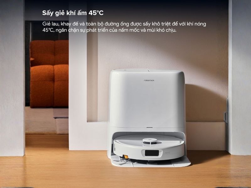 Khả năng tự giặt sấy nước nóng 45 độ trên Qrevo 2 Pro
