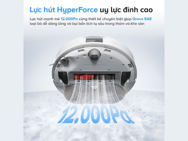 Lực hút mạnh mẽ của robot hút bụi lau nhà thông minh