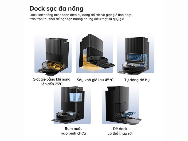 Trạm sạc thông minh robot hút bụi lau nhà Roborock Qrevo S Pro