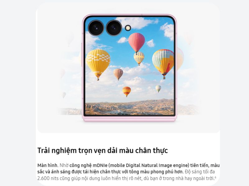 Màn hình sắc nét trên Galaxy Z Flip8