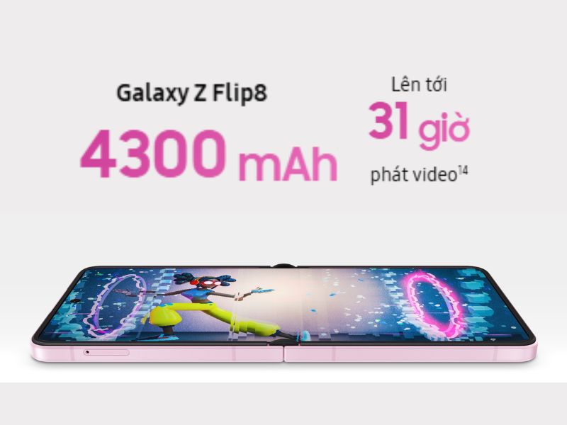 Dung lượng pin Samsung Galaxy Z Flip8 bao nhiêu mAh