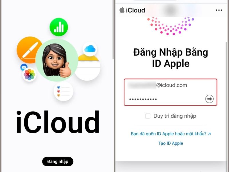 Dùng iCloud trên trình duyệt Android 