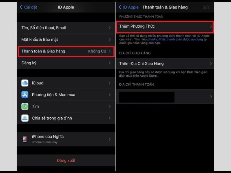 Thêm thẻ tín dụng hoặc thẻ ghi nợ
