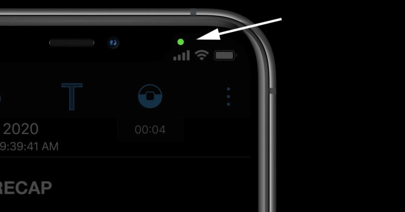 Tìm hiểu chấm xanh trên iPhone 14