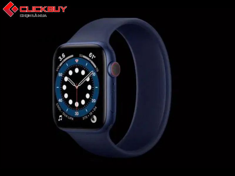 Màn hình của Apple Watch Series 6 44mm LTE viền thép