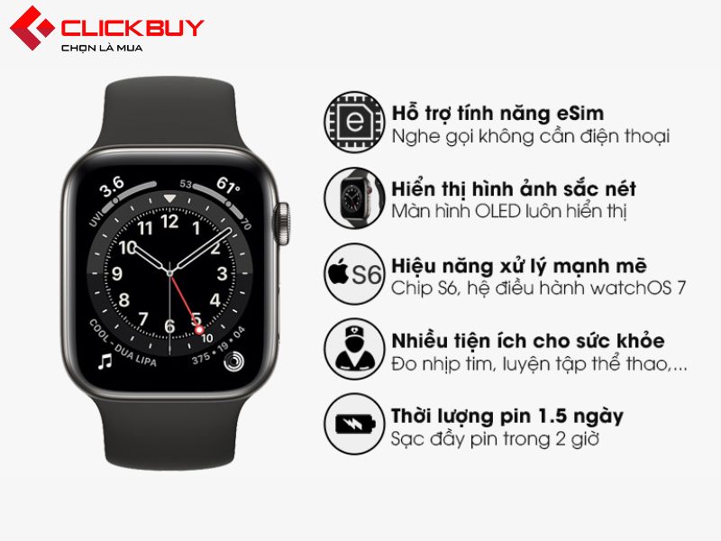 Tính năng của Apple Watch Series 6 44mm LTE viền thép