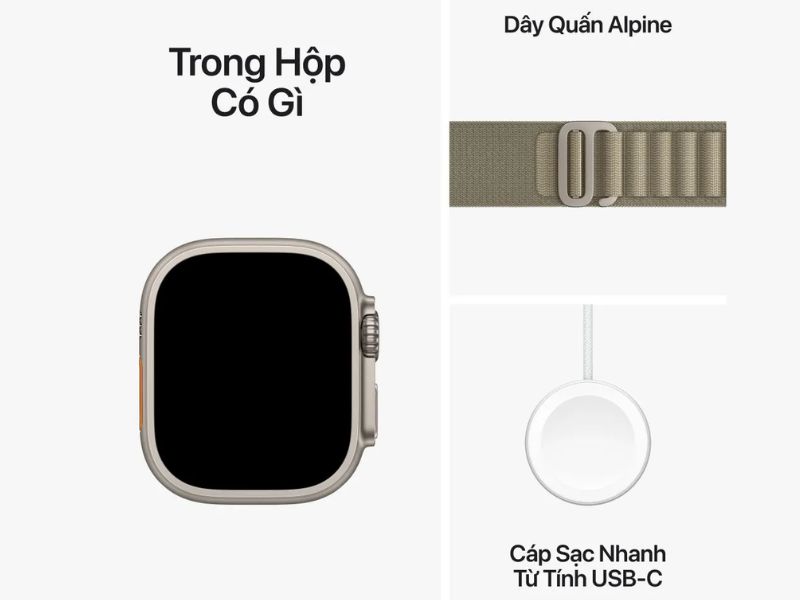 Apple Watch Ultra 2 Vỏ Titan dây Alpine trong hộp