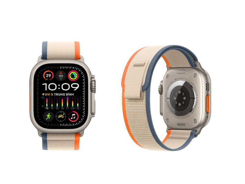 Thiết kế của Apple Watch Ultra 2 Vỏ Titan dây Trail