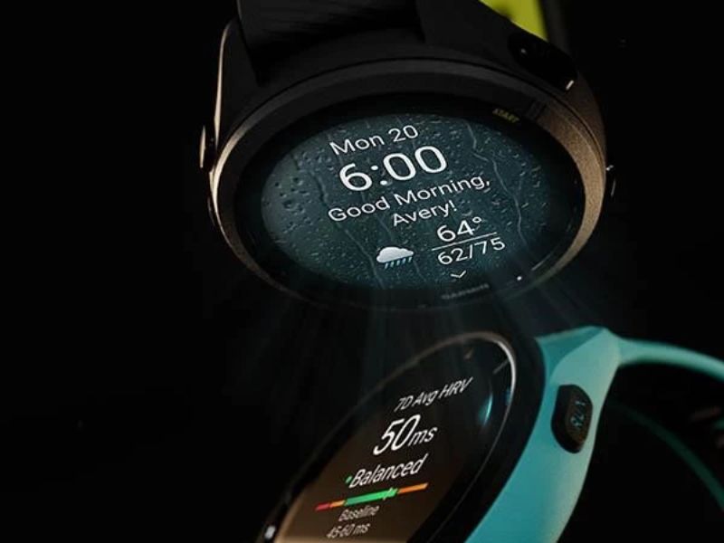 màn hình của đồng hồ chạy bộ Garmin Forerunner 265S Music