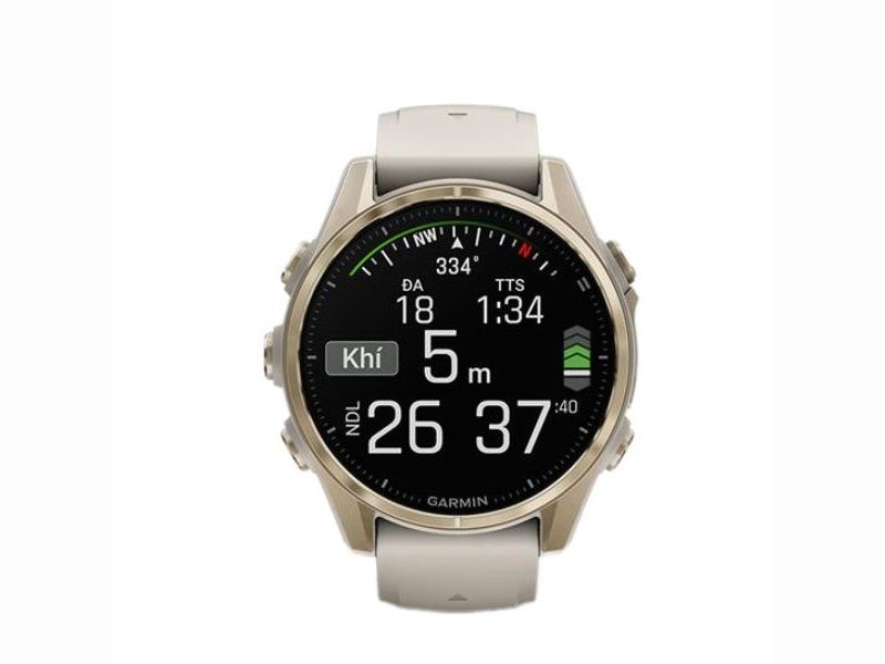 Màn hình của đồng hồ thông minh Garmin fenix 8 43mm mặt Sapphire