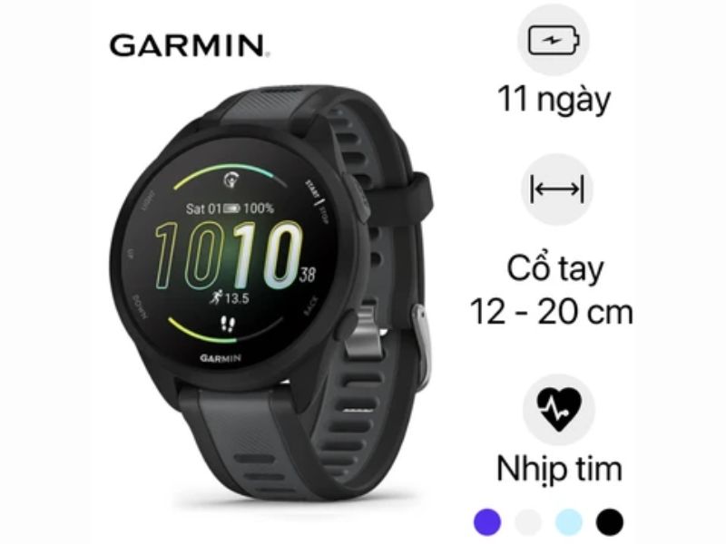 Tìm hiểu về đồng hồ thông minh chạy bộ Garmin Forerunner 165 Music