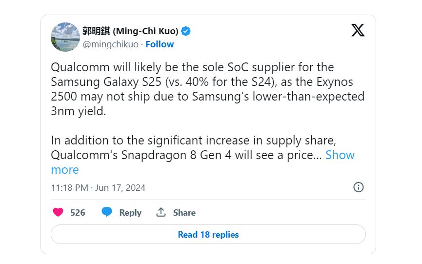 Samsung Galaxy S25 đều sử dụng chip Snapdragon 8 Gen 4