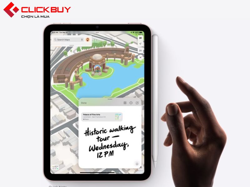 iPad mini 6 5G 256GB dùng bút apple pencil