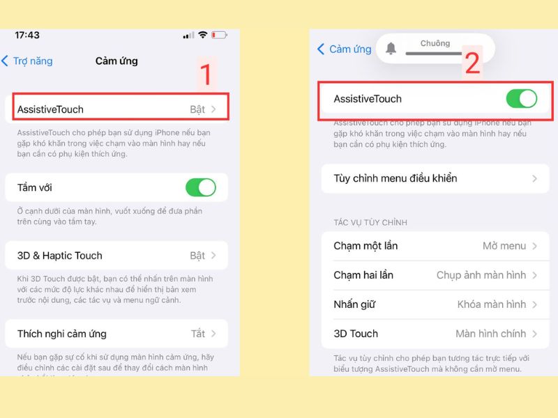 Bật AssistiveTouch