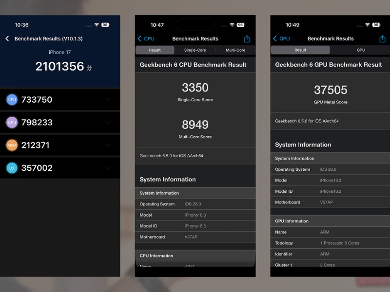 Điểm Benchmark iPhone 17