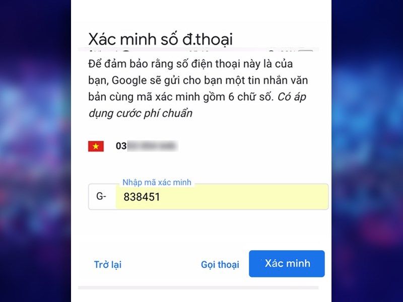 Xác minh số điện thoại