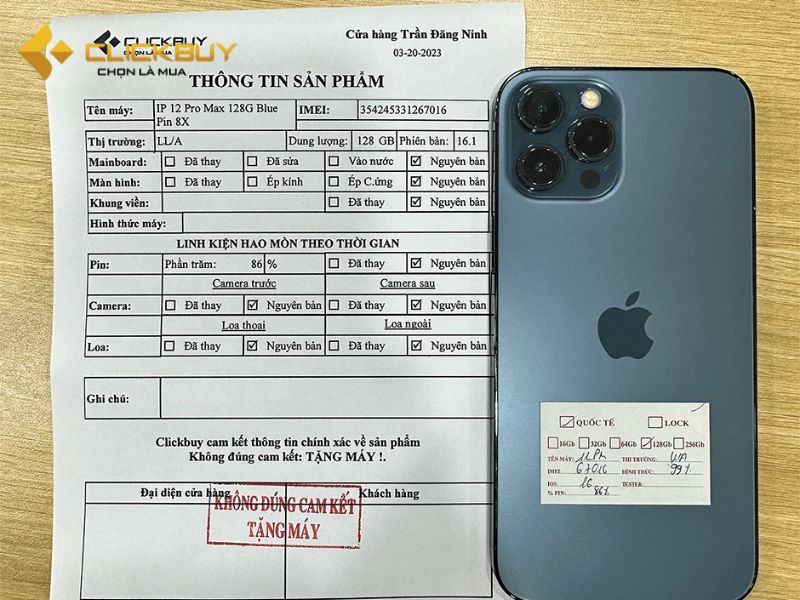 Cam kết không zin tặng máy khi mua iPhone 16 cũ tại Clickbuy