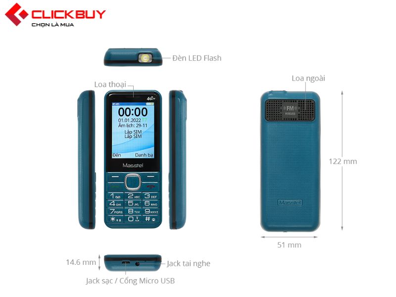 Masstel izi 16 4G giá bao nhiêu tiền