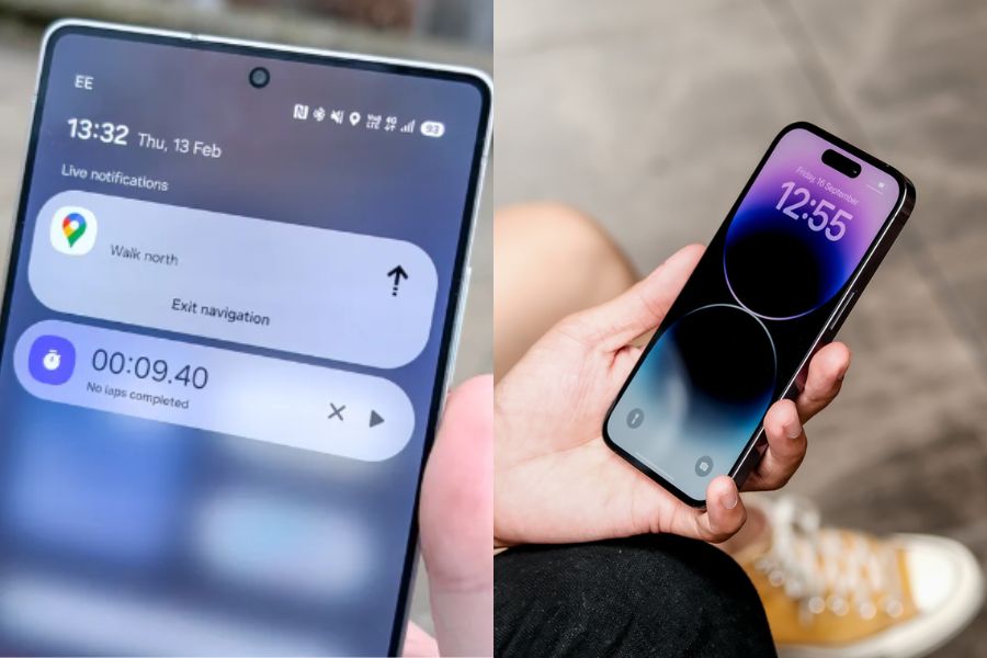 Dynamic Island với Now Bar: So sánh trải nghiệm trên iPhone 16 Pro và Galaxy S25