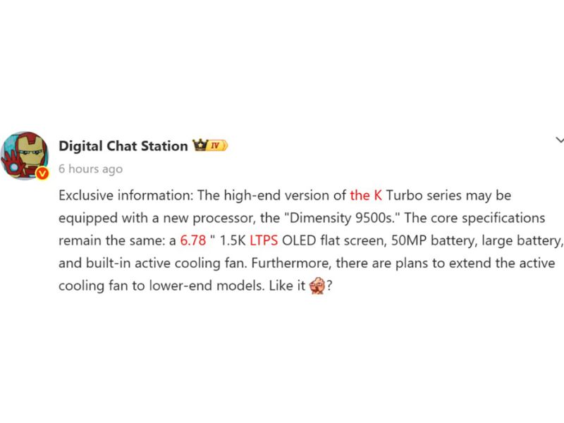 Cấu hình OPPO K15 Turbo Pro