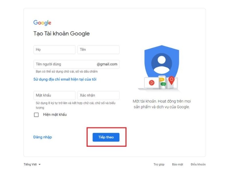Hướng dẫn chi tiết từng bước tạo Gmail bằng số điện thoại