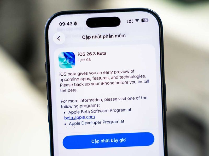 Phát hành iOS 26.3 beta 1