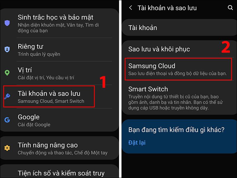 Khôi phục từ Samsung Cloud