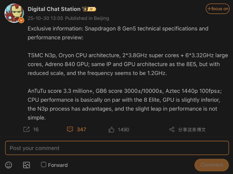 Snapdragon 8 Gen 5 sẽ ra mắt cuối 2025