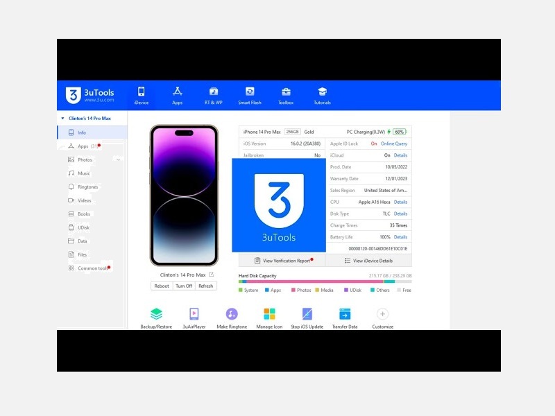 Kiểm tra iPhone 14 Pro Max bằng 3utools