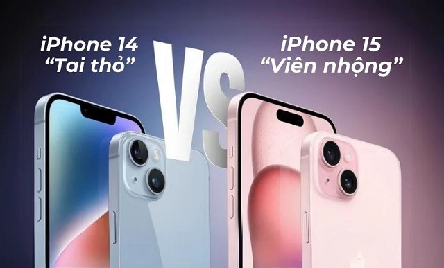 So sánh thiết kế giữa iPhone 14 và iPhone 15