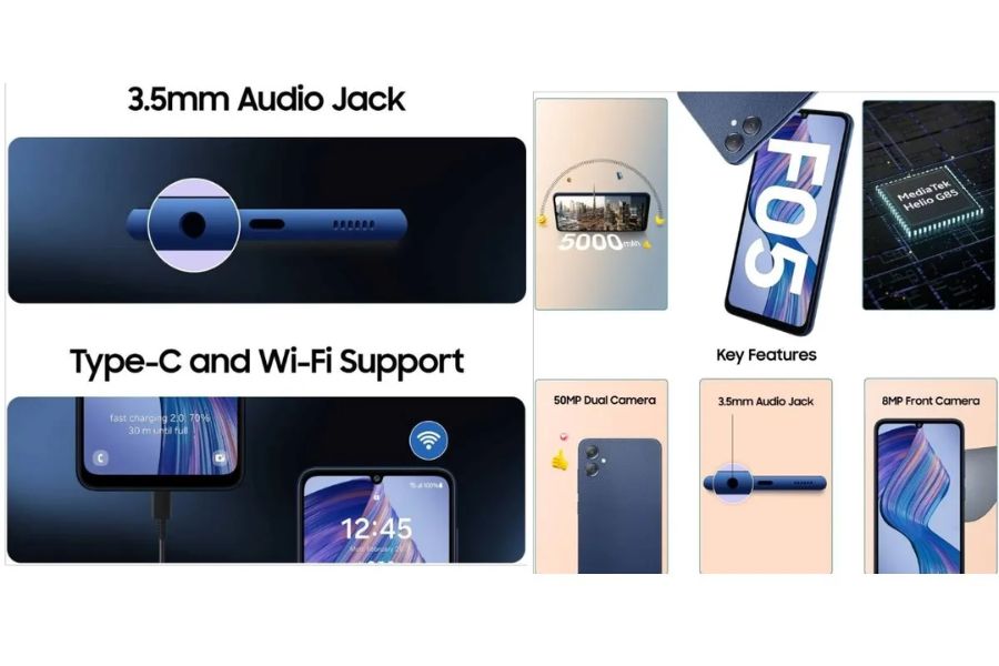 Samsung Galaxy F05: Smartphone tầm trung giá hấp dẫn, camera 50MP, pin 5000mAh