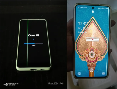Màn hình samsung bị sọc kẻ xanh sau khi update