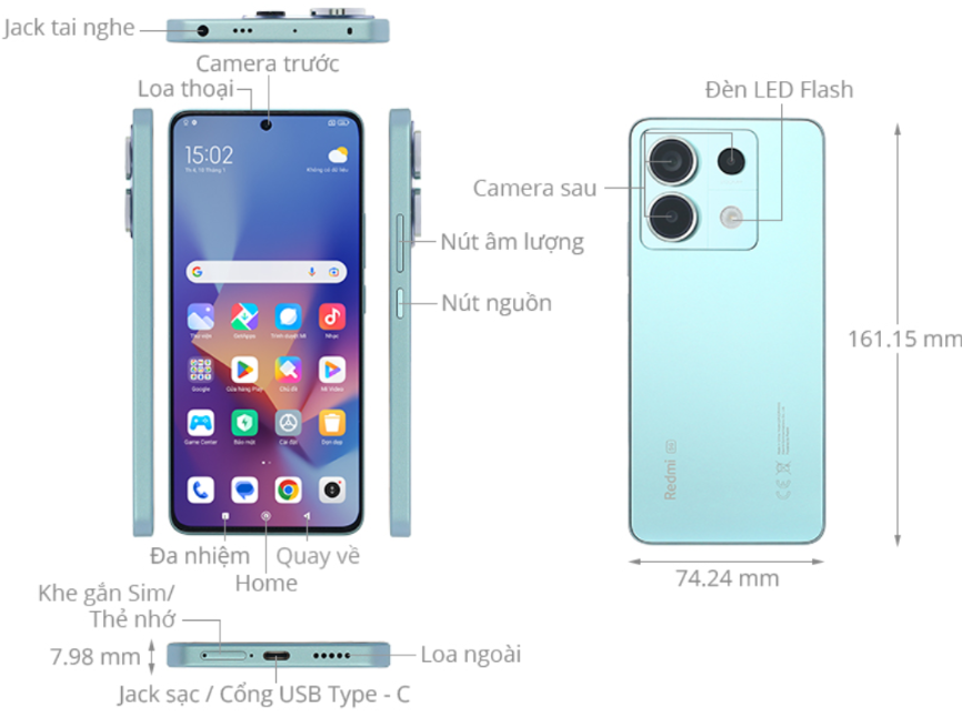 smartphone dưới 5 triệu: Xiaomi Redmi Note 13 Pro