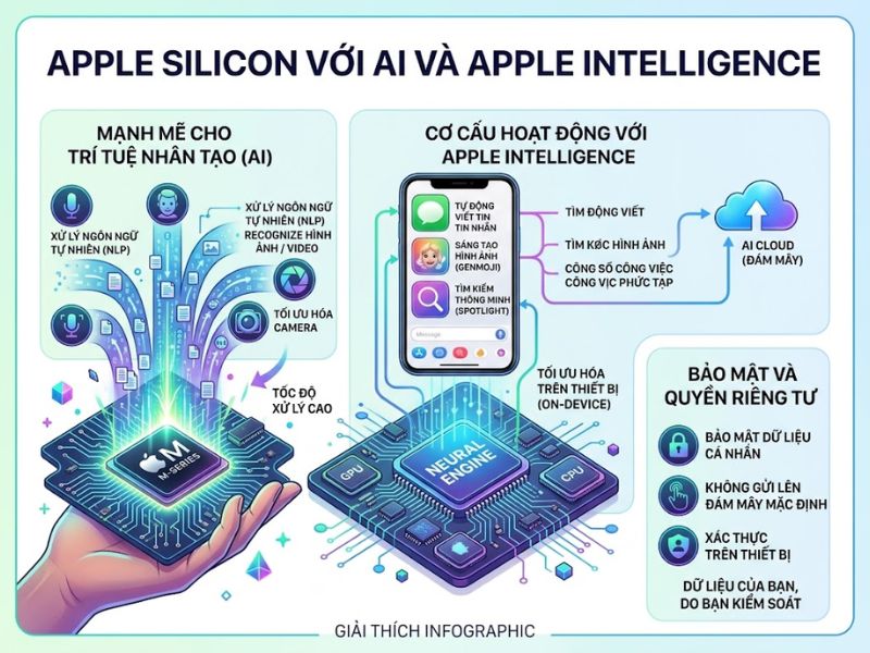 Apple Silicon đóng vai trò gì với AI và Apple Intelligence?