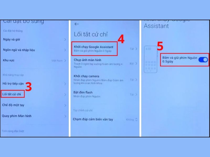 Các bước bật tính năng trợ lý ảo trên Xiaomi bằng phím nguồn