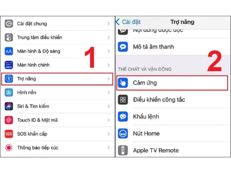Bật trợ năng trên iPhone thay nút nguồn