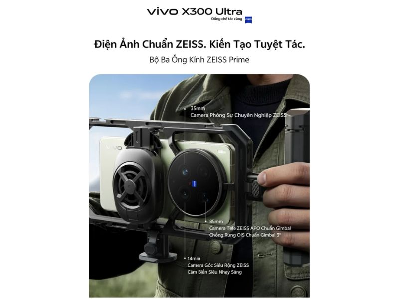 Máy được trang bị hệ thống ba ống kính ZEISS cao cấp