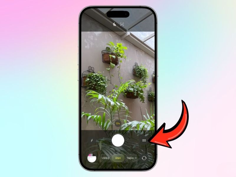 Bước 1: Truy cập bảng điều khiển trong ứng dụng Camera