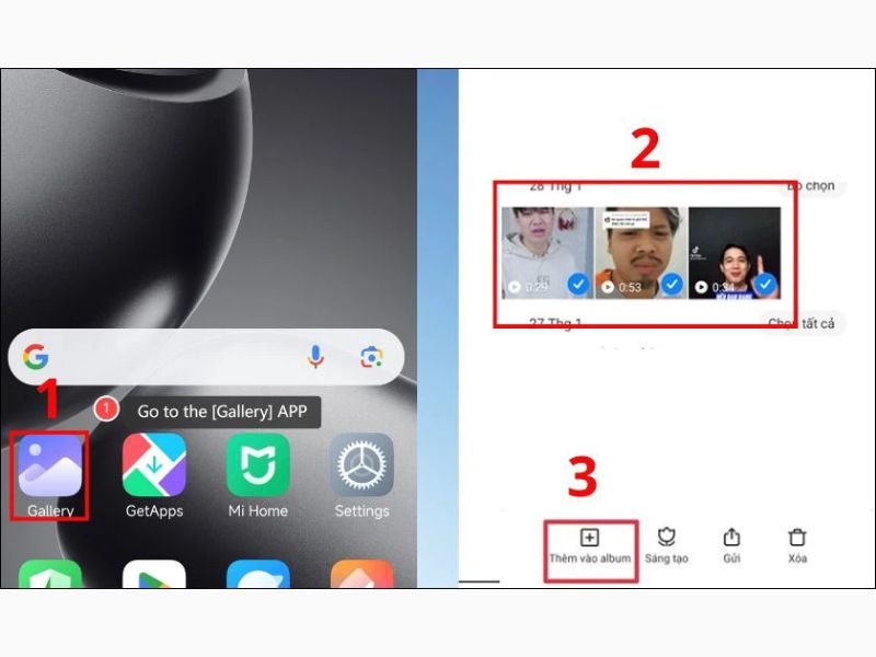 Thêm ảnh vào album cá nhân trên Xiaomi