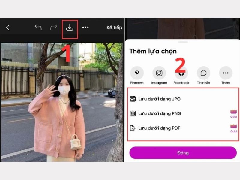 Lưu ảnh đã chỉnh sửa về thư viện