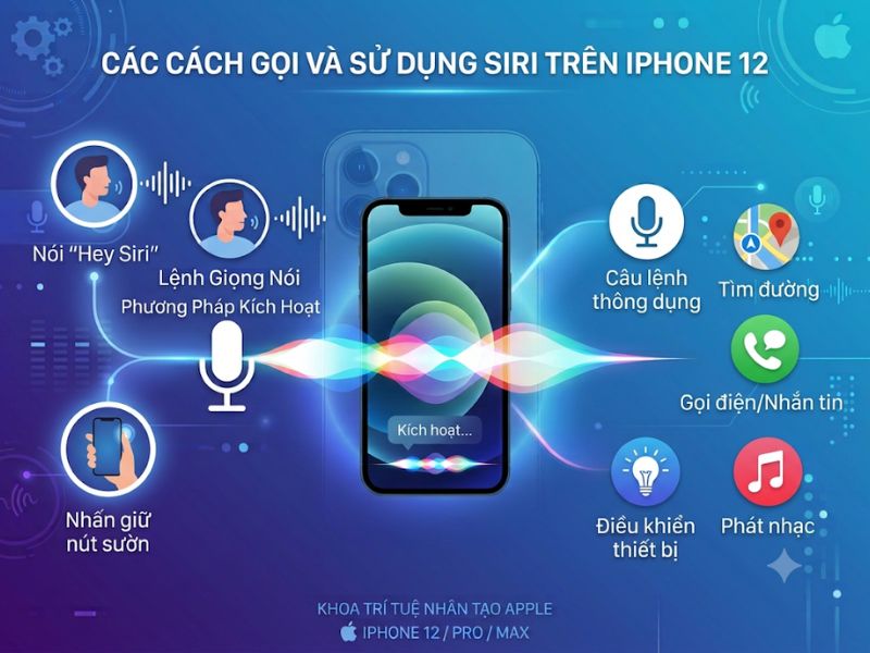 Các cách gọi và sử dụng Siri trên iPhone 12