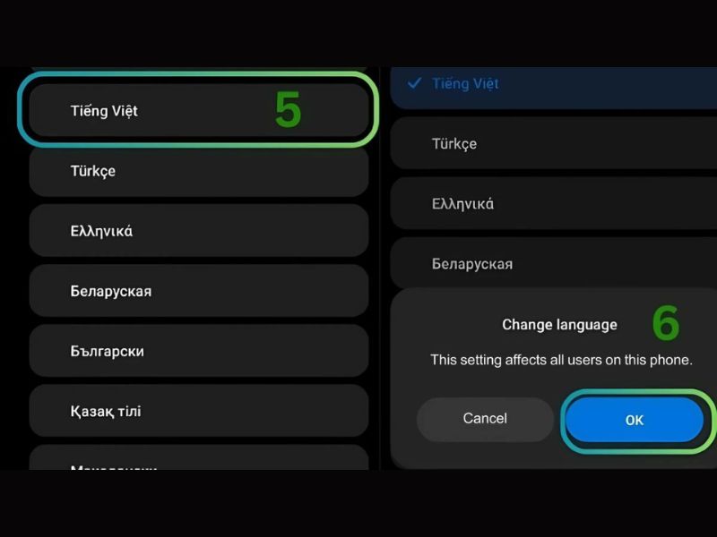 Chuyển ngôn ngữ sang tiếng Việt trên Android
