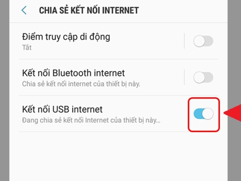 Cách chia sẻ 4G trên Realme bằng USB