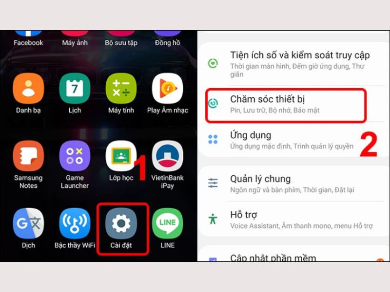 Các bước chia sẻ pin trên Samsung