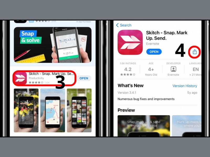 Chọn ứng dụng cần chia sẻ trên iPhone